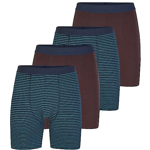 Bigdude 4 Pack Stripe All Over Print Boxer Shorts Mixed